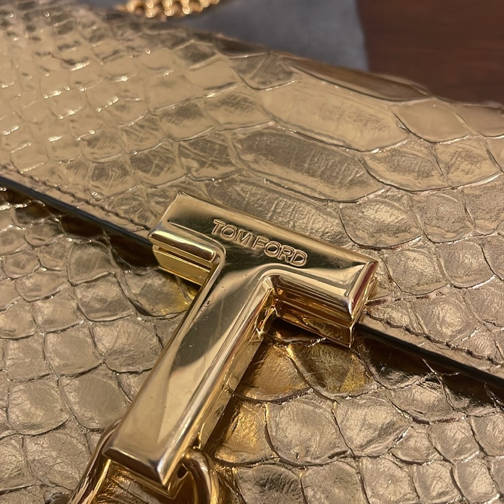 $3000 Tom Ford Mini Monarch Gold Python - image 5